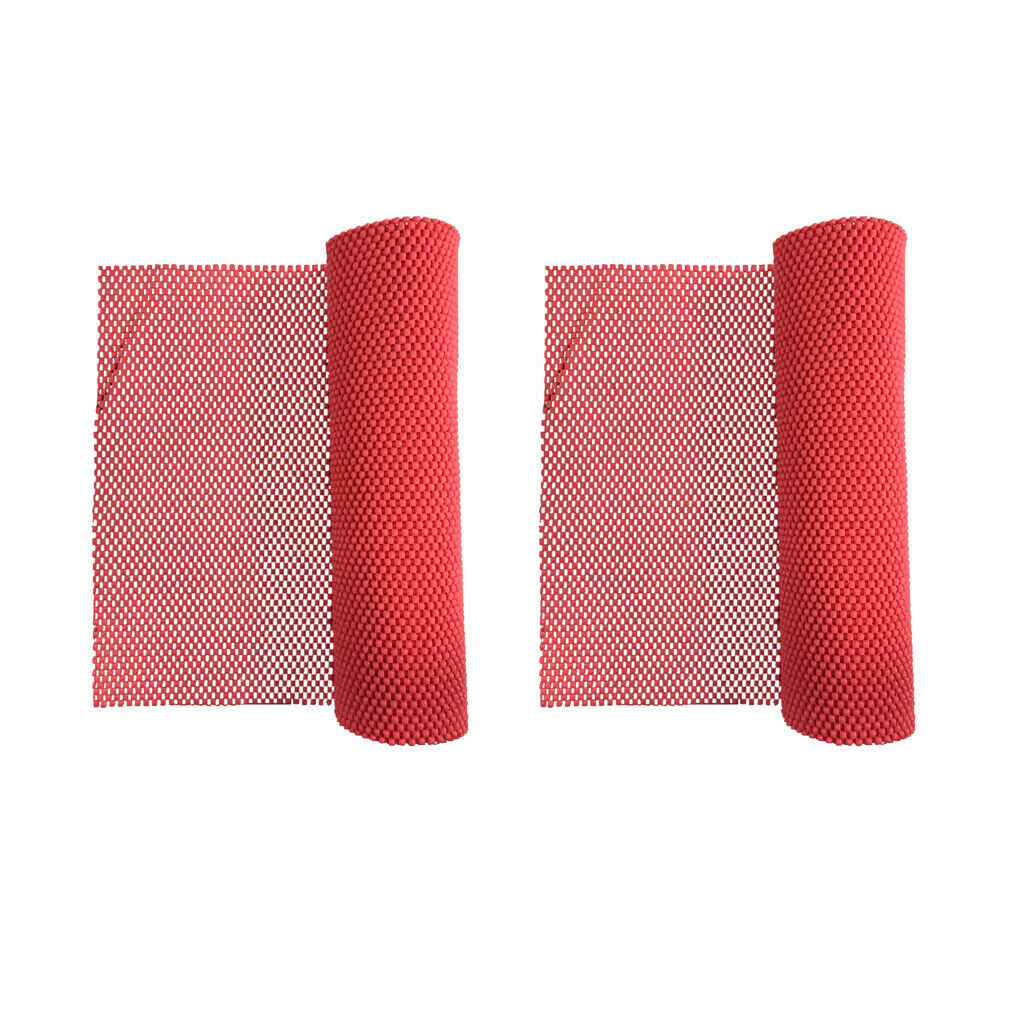 2Pcs Anti  Grip Pad Cupboard Cabinet Drawer Liner Mat 30x200cm Red