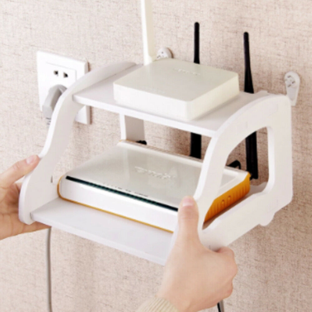 Home Routers Organized Frame Hollow Out Double Set-top Box Router Storage Rack