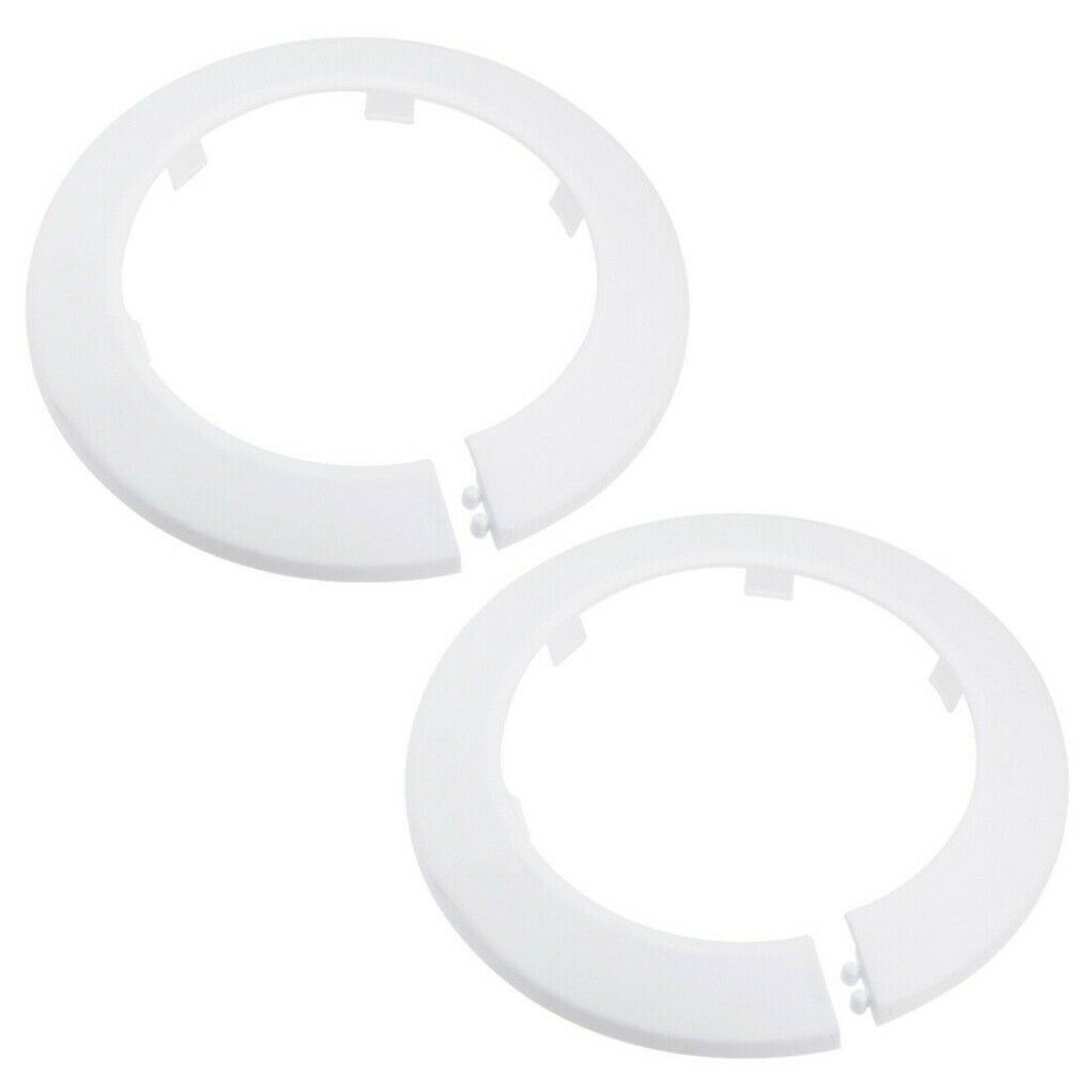 90-91mm Pipe Cover Decoration PP Radiator Escutcheon Water Pipe Cover White 2pc