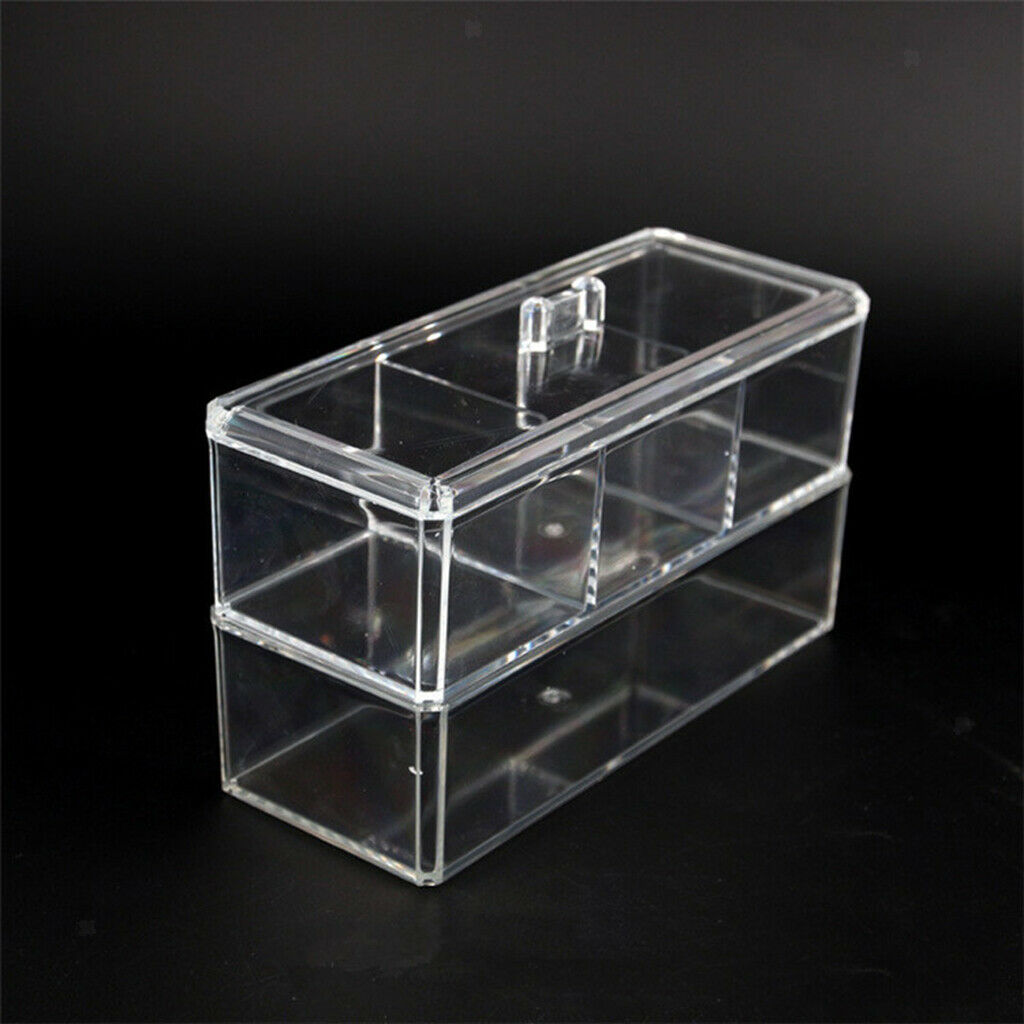 Dustproof Acrylic Makeup Cotton Pad Swab Storage Case Jewelry Cosmetic Box