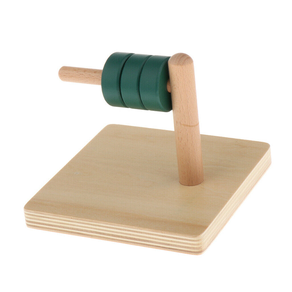 Wooden   Discs on Horizontal Dowel - Geometry Toys For Kids - Train