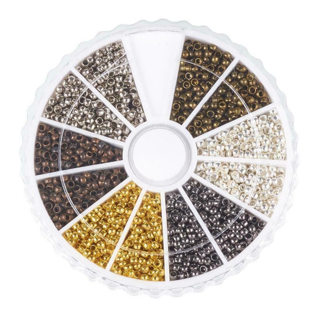 3000x Spacer Beads Mixed Smooth Loose Beads for DIY Jewelry Making Supplies