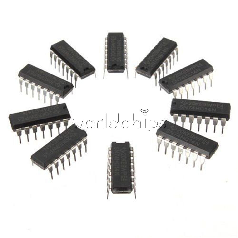 10PCS IC SN74HC14N 74HC14 HEX SCHMITT-TRIG INV 14-DIP W