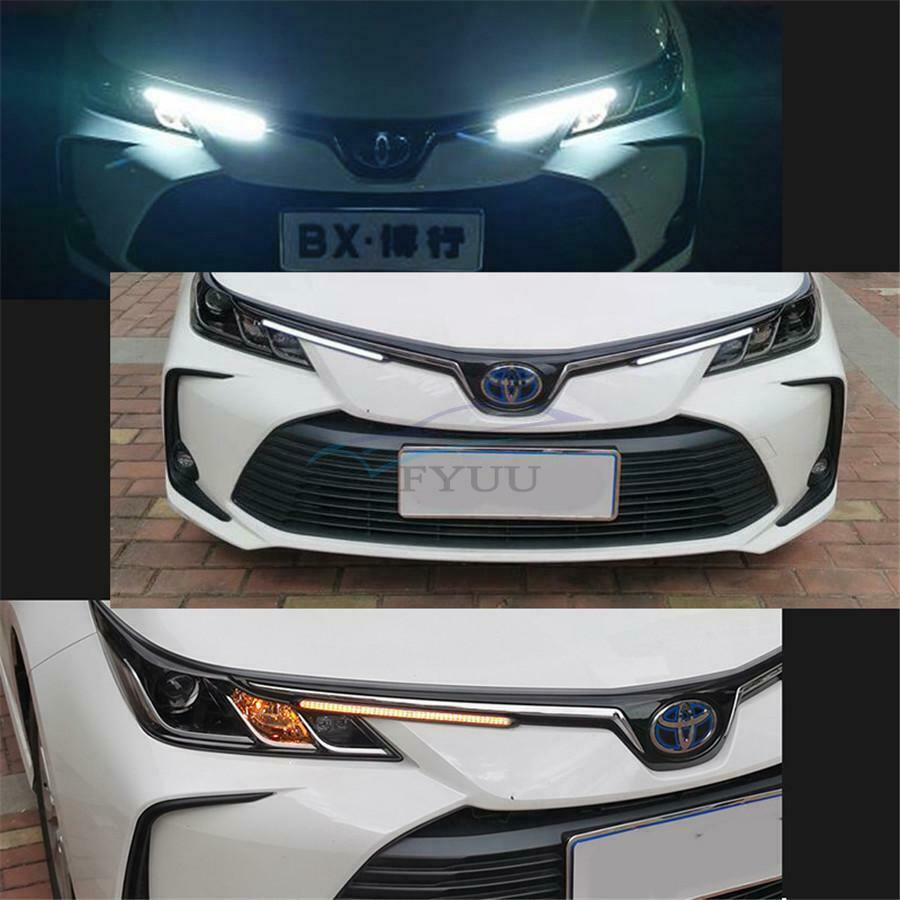 2x 27.5cm Car Waterproof LED Headlight Strip Sequential Flow DRL Light Universal