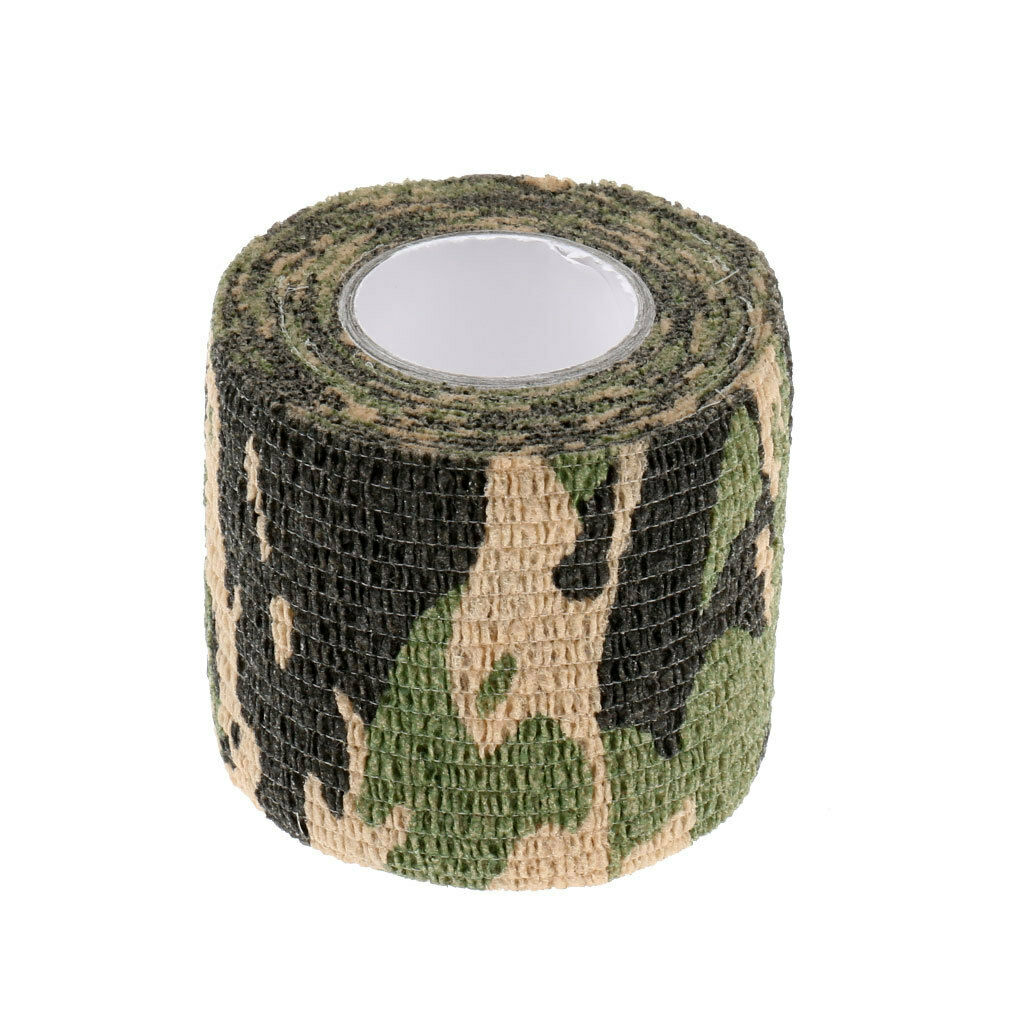 Reusable Self-cling Tape Concealment Hunting Tape Rolls Woodland Camouflage