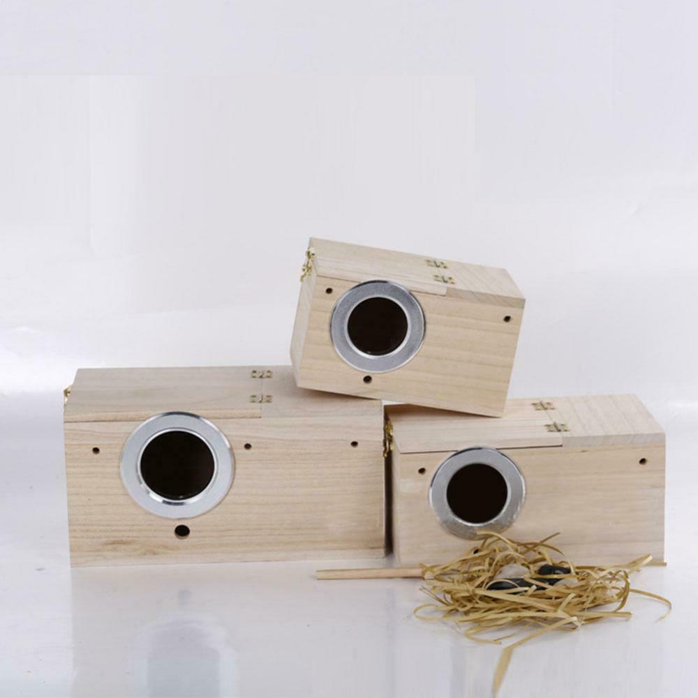 Wooden Bird House Hanging Indoor Nest Box Birdhouse for Wren Sparrow Finch