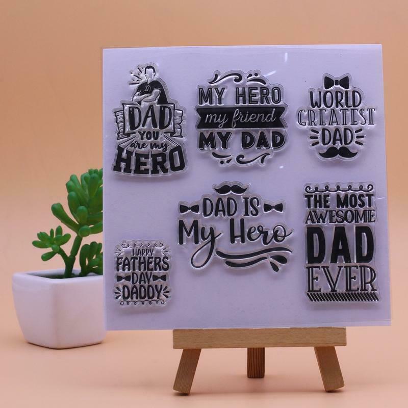 Father's Day Silicone Clear Seal Stamp DIY Scrapbooking Embossing Photo Album