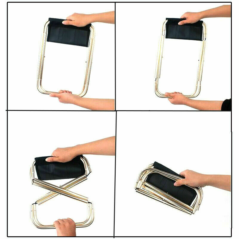 1x Aluminium Folding Chair Camping Fishing Picnic Beach BBQ Mini Stool Rest Seat