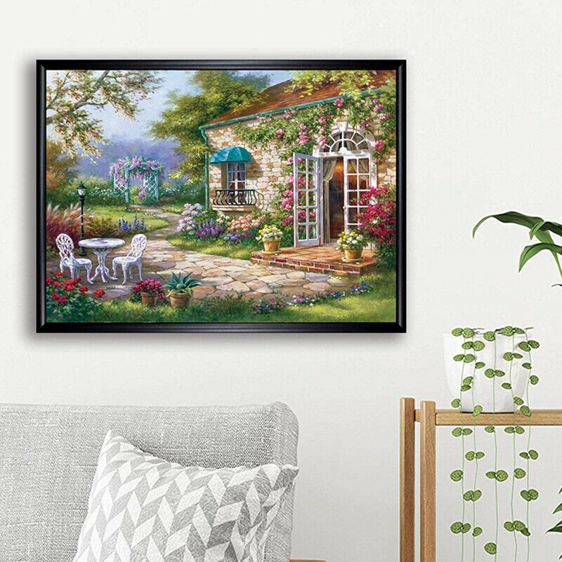 5D DIY Full Drill Diamond Garden Painting Cross Stitch Kits Art Wall Decor HN US