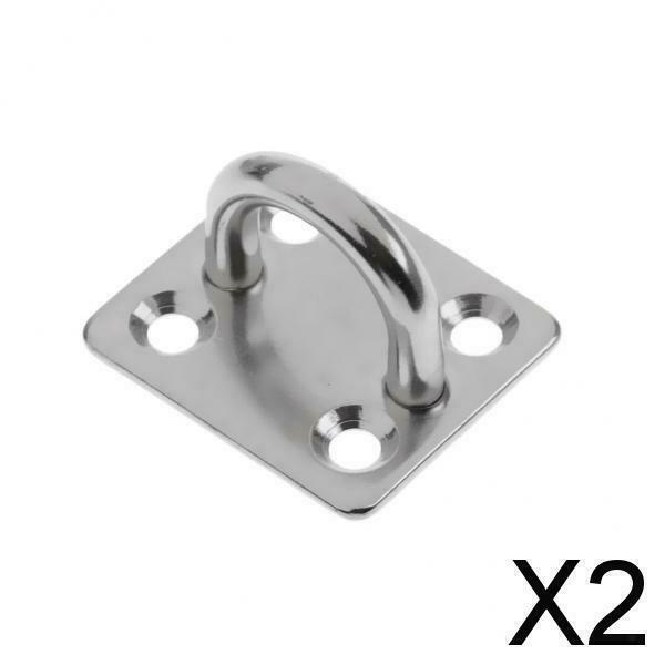 2X 304 Stainless Steel Square Pad Eye Plate Shade Sail Sailboat 5/16