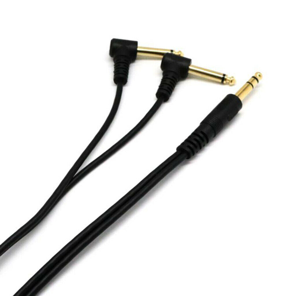 6.35mm TRS Male to Dual Male Mono Audio Extension Cable 5FT Length Cord Wire