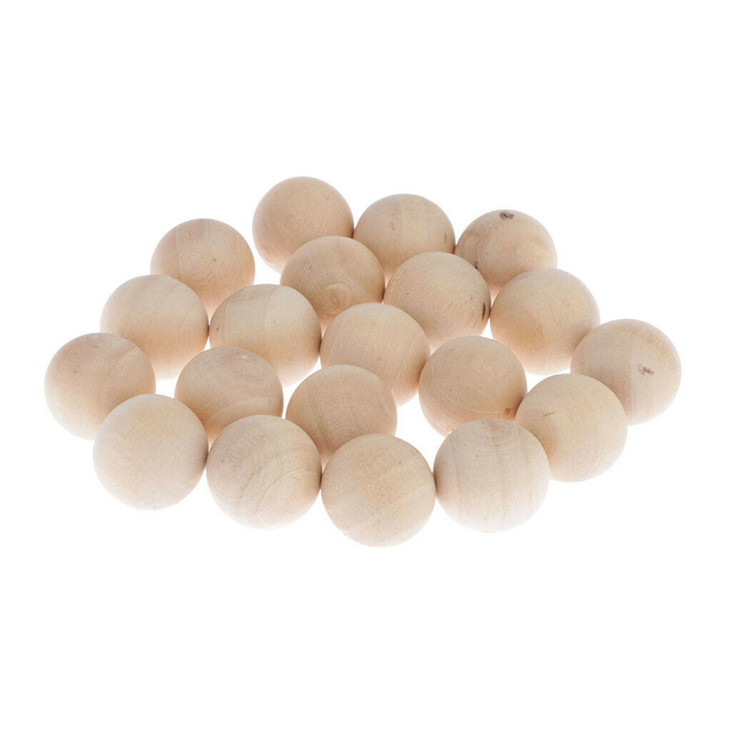 MagiDeal 50 Pieces of Solid Wood Balls Without Holes for Making Balls