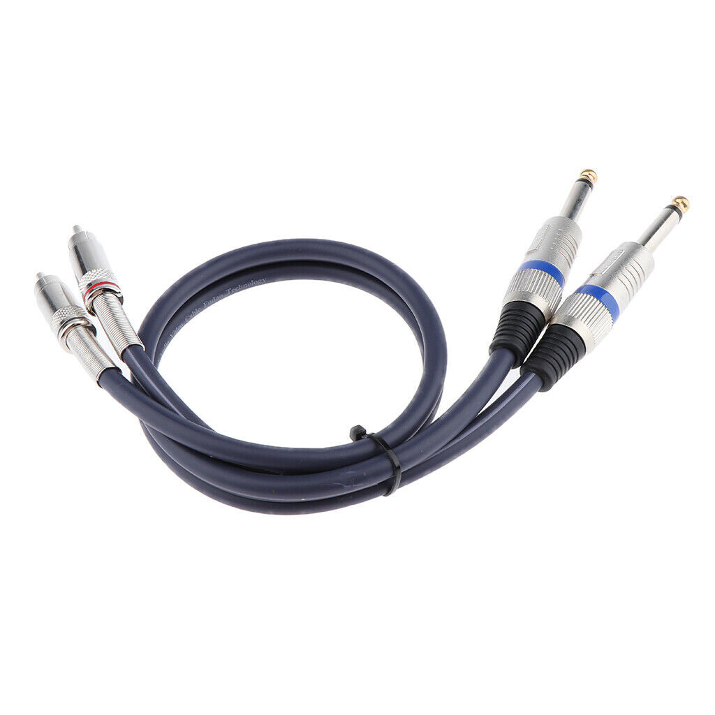 Dual Mono Male 1/4 inch (TS 6.35mm  ) to Dual RCA Male Plug Audio Cable, 2 x