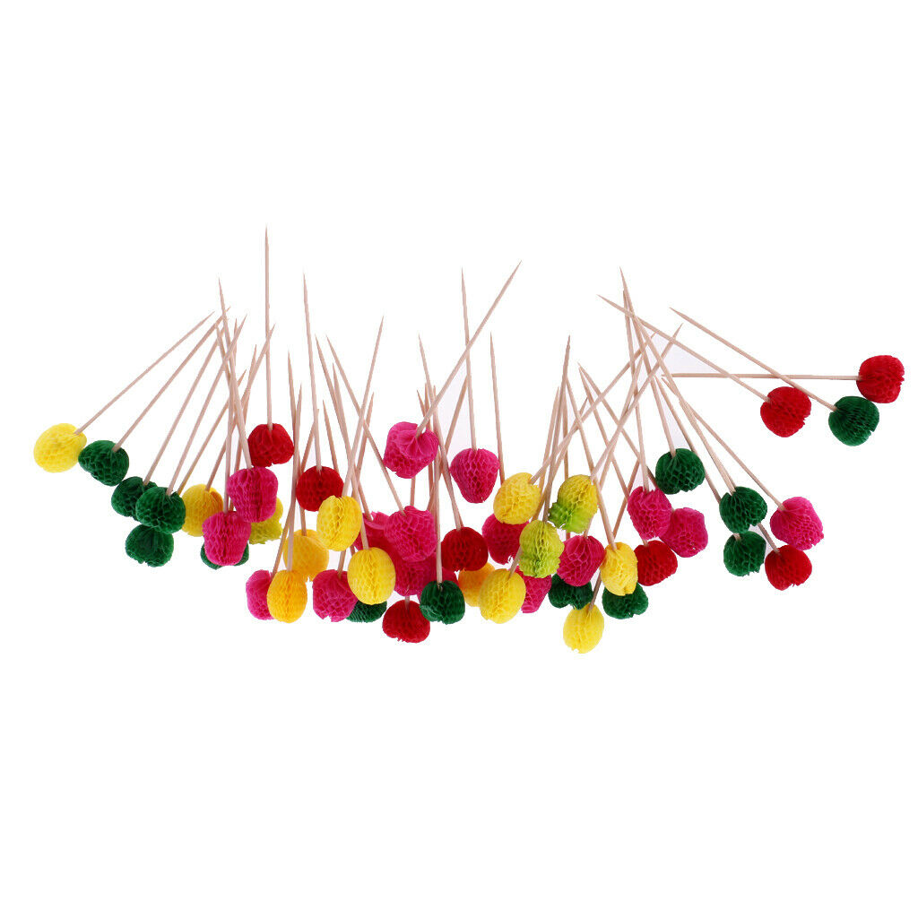 Approx.50pcs Honeycomb Fruit Style Umbrellas Picks Cocktail Party Food Picks