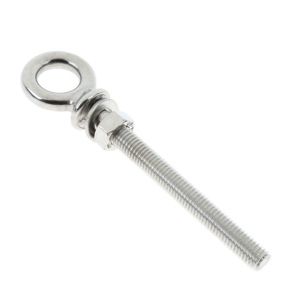 2Pcs M8 80mm Eye Bolt Kit Stainless Steel with Nut and Washer