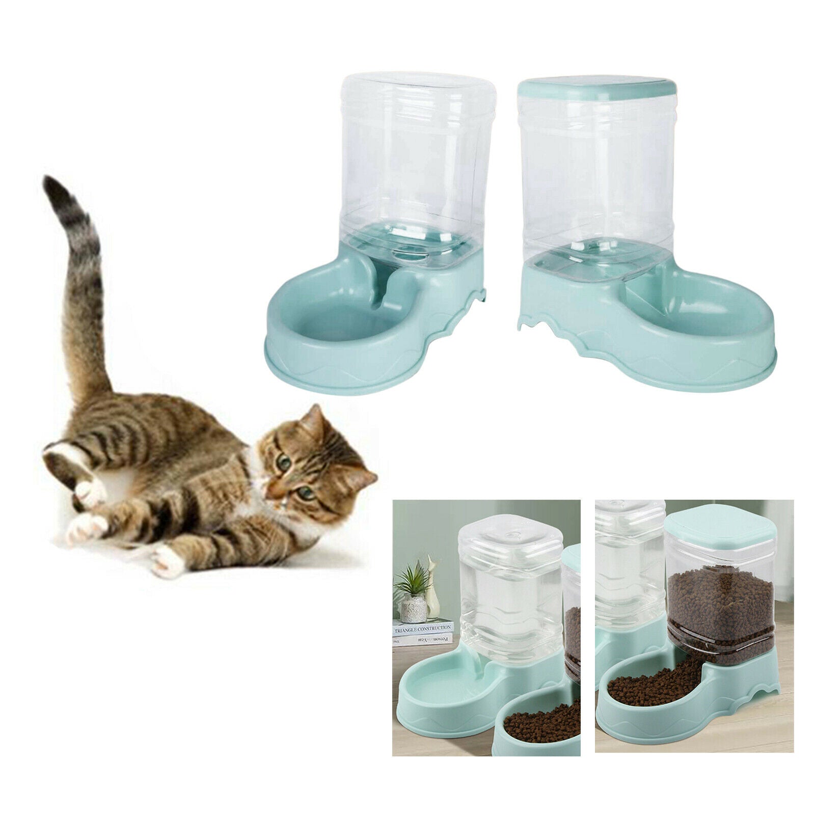 2 2pcs 3.5L Automatic Pet Feeder Cats Large Water Feeder WATER DISPENSER