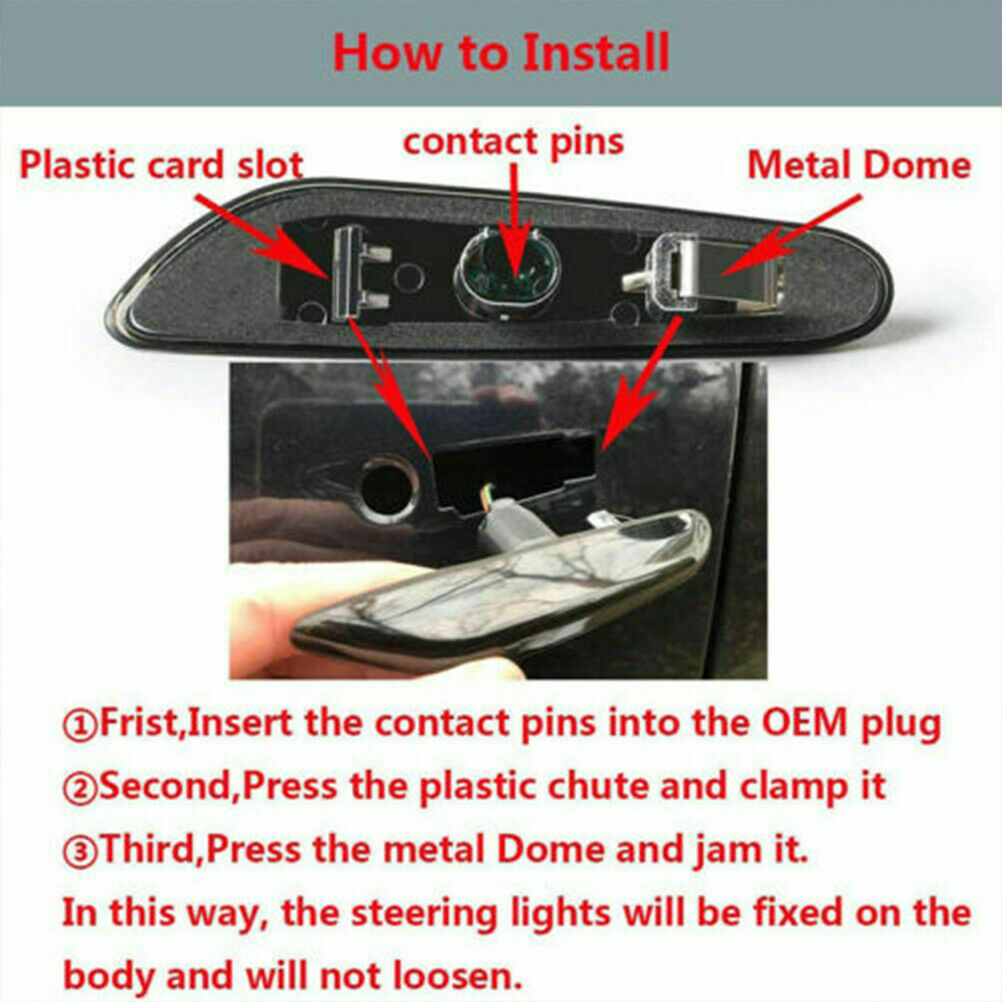 Led Side Marker Turn Signal Lights Dynamic Smoke For BMW E46 E60 E82 E83 E90 E92