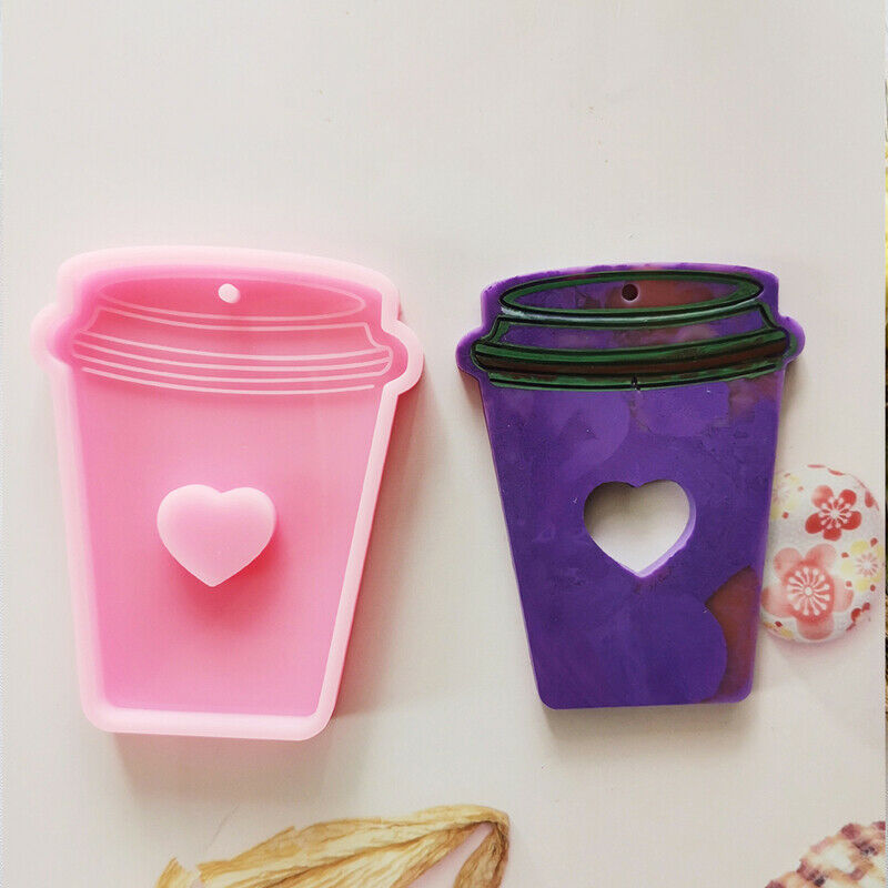 Shiny Glossy Coffee Cup Making Craft Keychain Polymer Clay Mould Mold ResinFCA