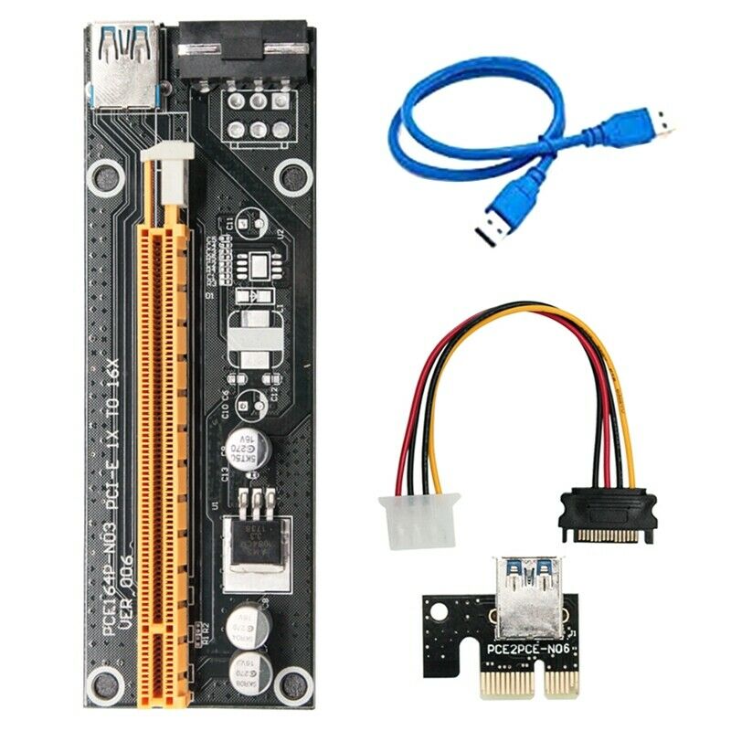 VER006 USB 3.0 Pci-E Riser Card PCI-E 1X to 16X 4Pin Image Extension Cable BS4B4