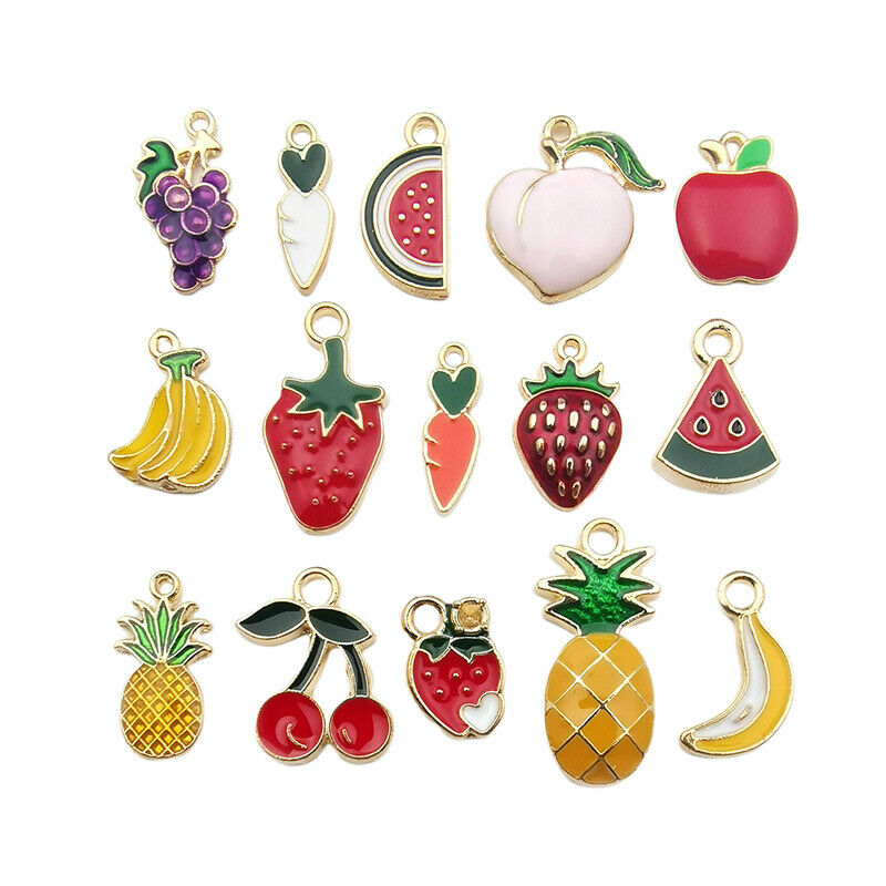 30PCS Enamel Pineapple Fruit Charms Pendant DIY Jewelry Making Necklace B.l8