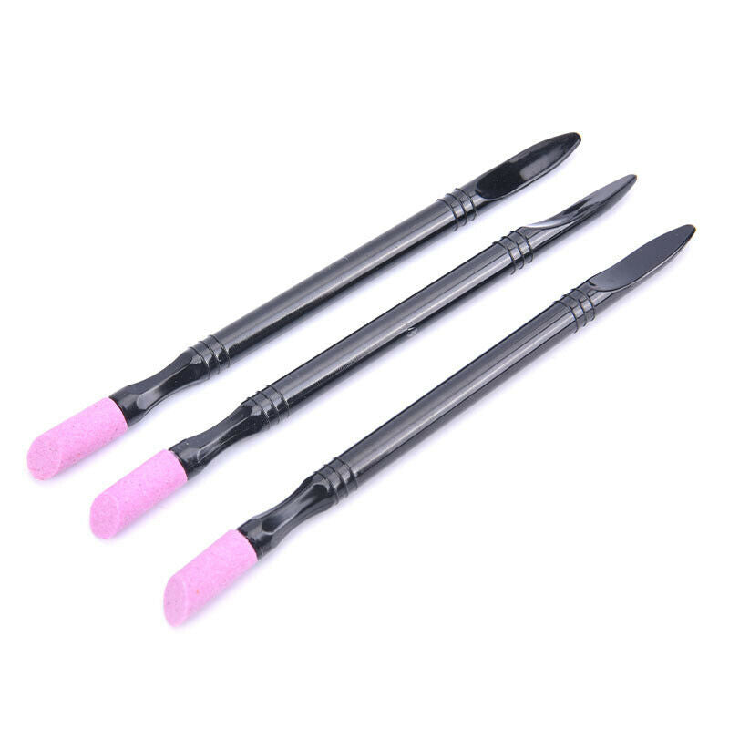 1PC Nail Art Quartz Pusher Cut Tool Manicure Stone Polish Stick Grinding RodFCA