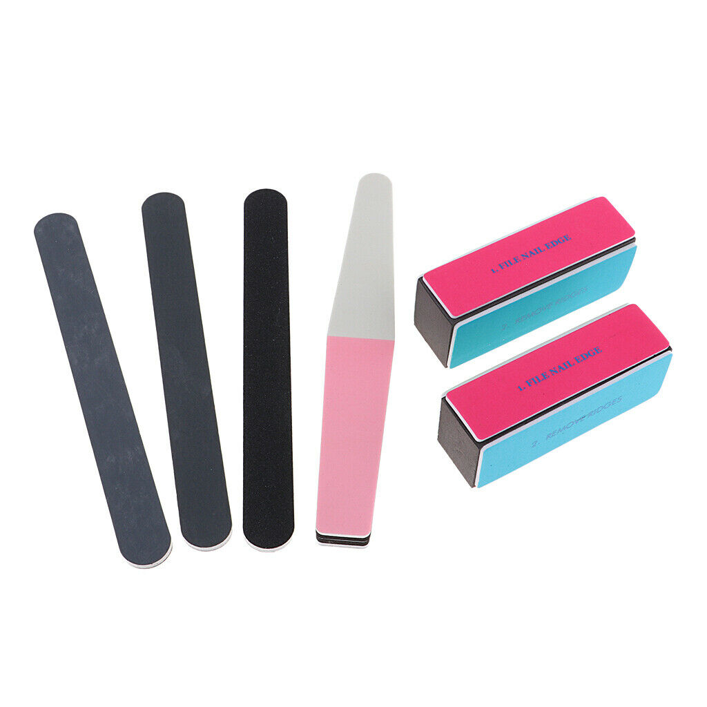 6Pcs Sand File File Polishing Tool Nail Block for Wood, Plastic,