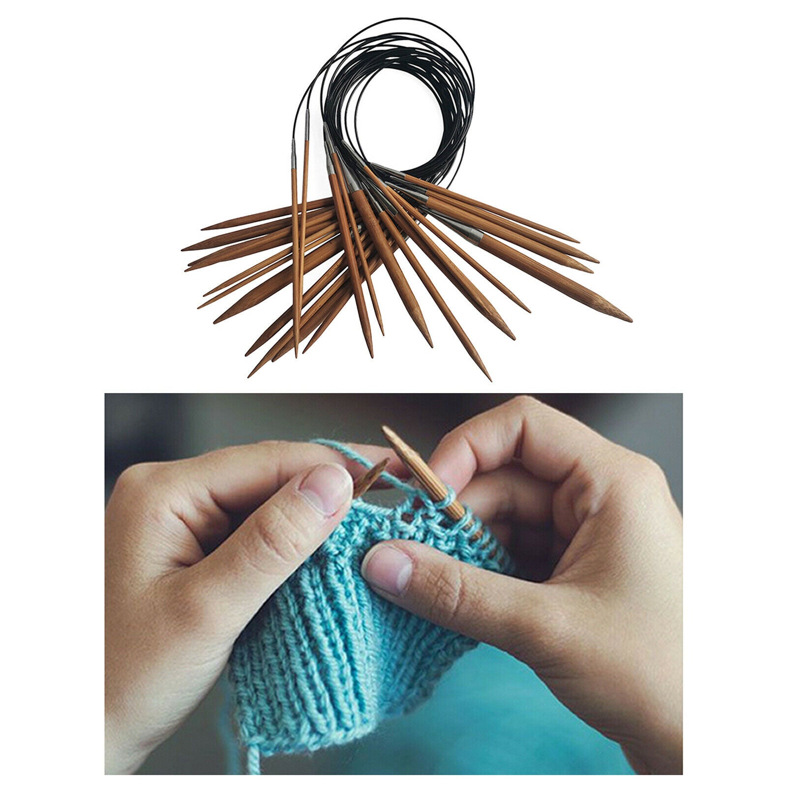Bamboo Circular Knitting Needles Set Single Pointed Crochet Needles Weave