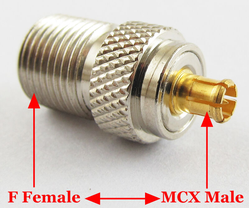 10pcs F Female Jack to MCX Male Plug Straight RF Coaxial Adapter Connector Brass