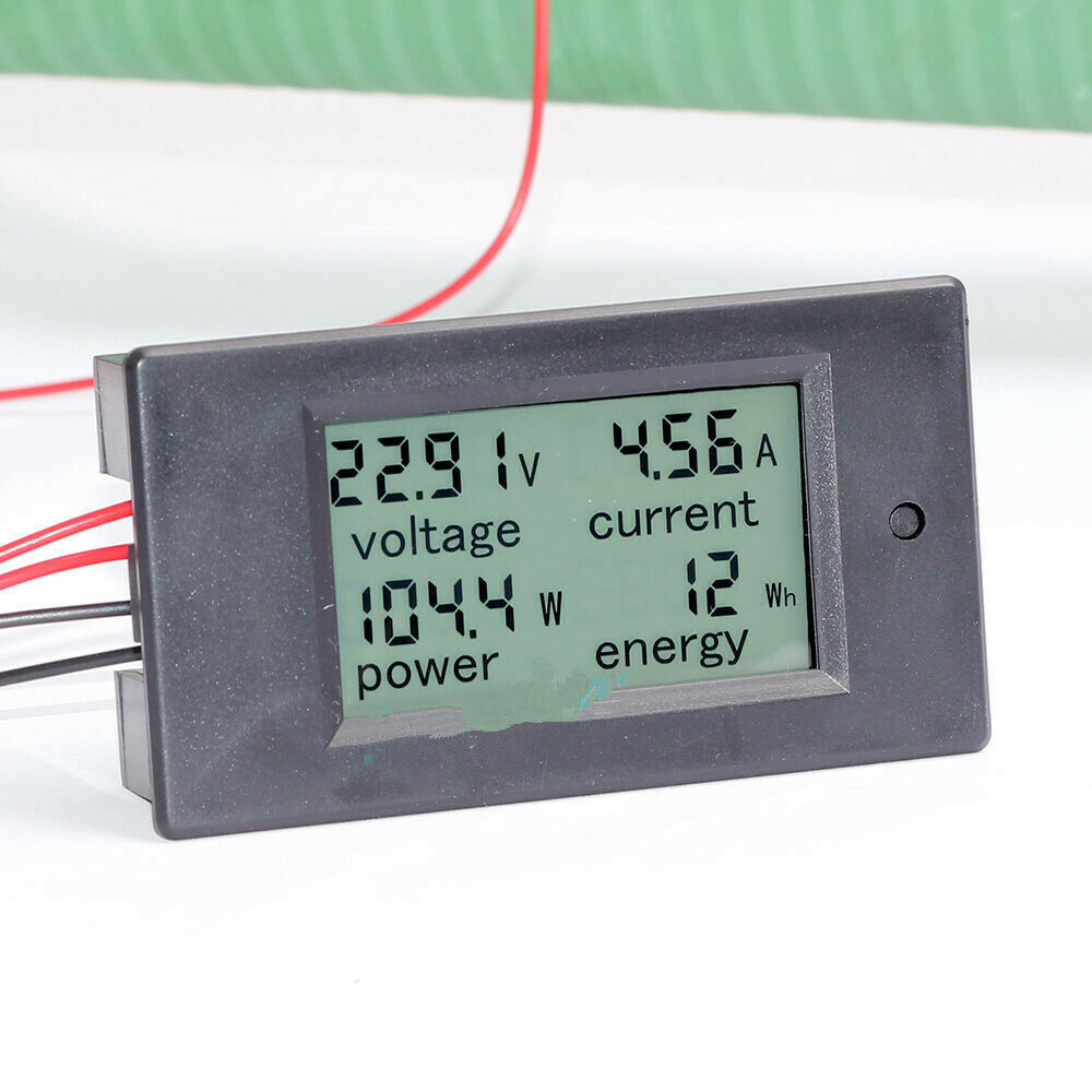 DC 20A LCD Combo Meter Voltage Current KWh Watt Car Battery Pannel Power Monitor