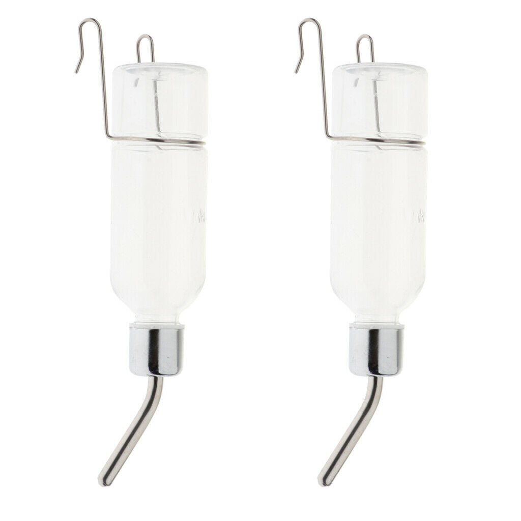 2-piece Pet Water Feeder Bottle Nozzle No Drip Reusing Safe Drinking Dispenser