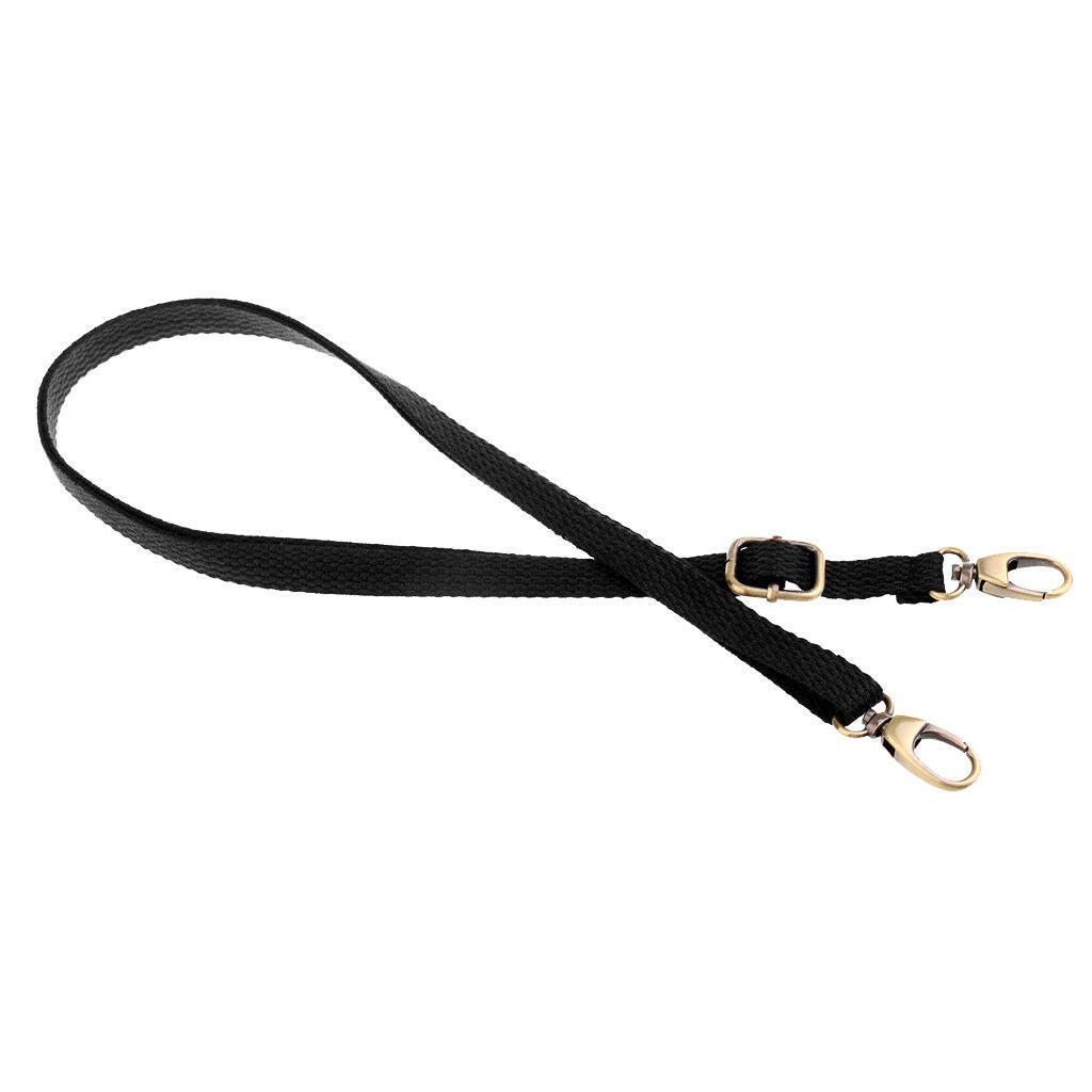 Black Adjustable Canvas Cross Body Bag Shoulder Bag Strap Replacement 1.2cm