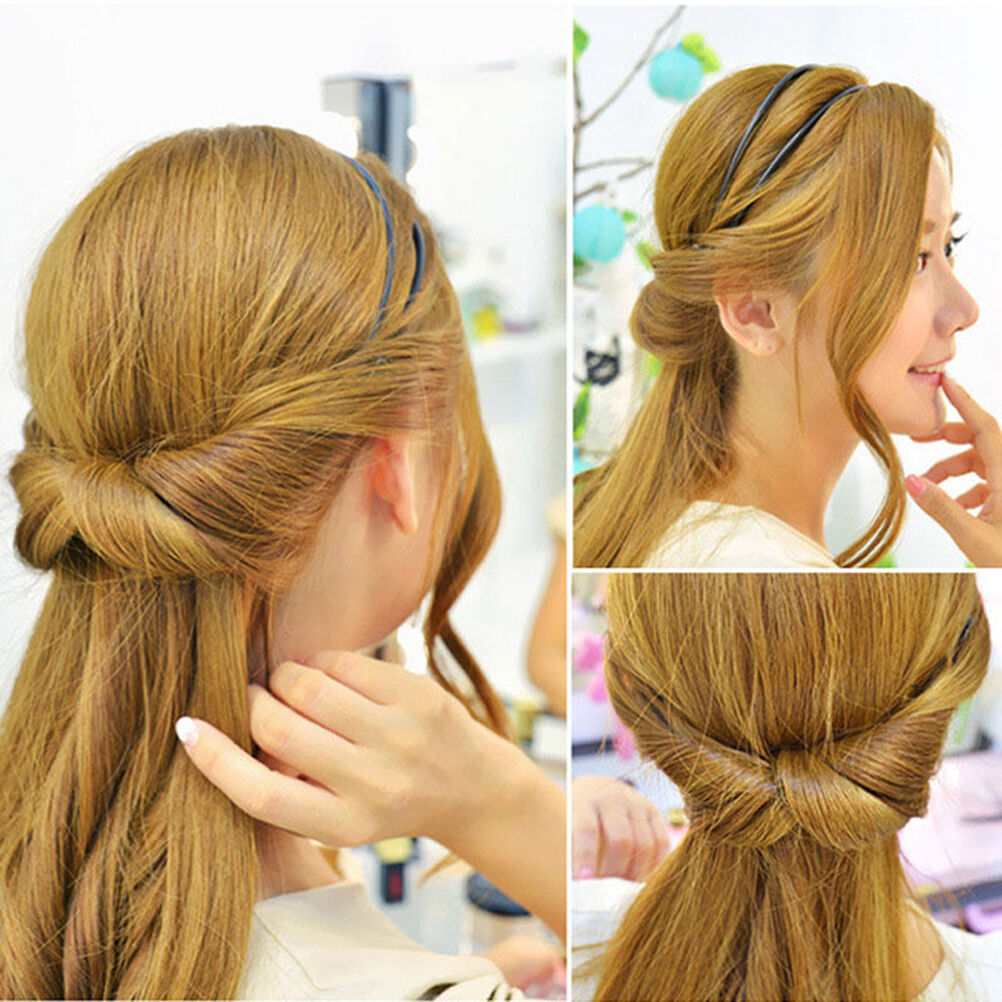 Fashion Women Double Layer Adjustable Head Hair Hoop Elastic HairRopeHairBan_DD