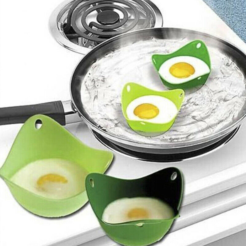 4PCS/Set Silicone Egg Poacher Poaching Pods Pan Non Stick Egg Baking Cups.l8
