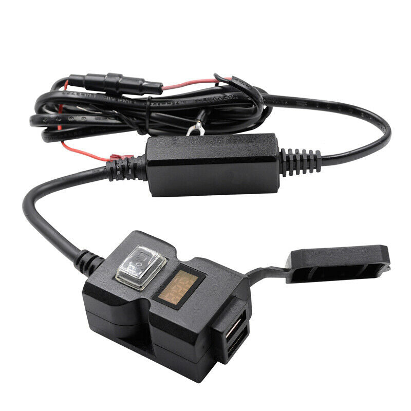 9V-32V 5V Motorcycle USB Cable Adapter Charger Socket Battery Tender Waterproof