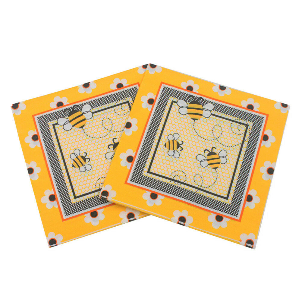 20pcs bee paper napkins serviettes wedding party birthday decor supplies DD