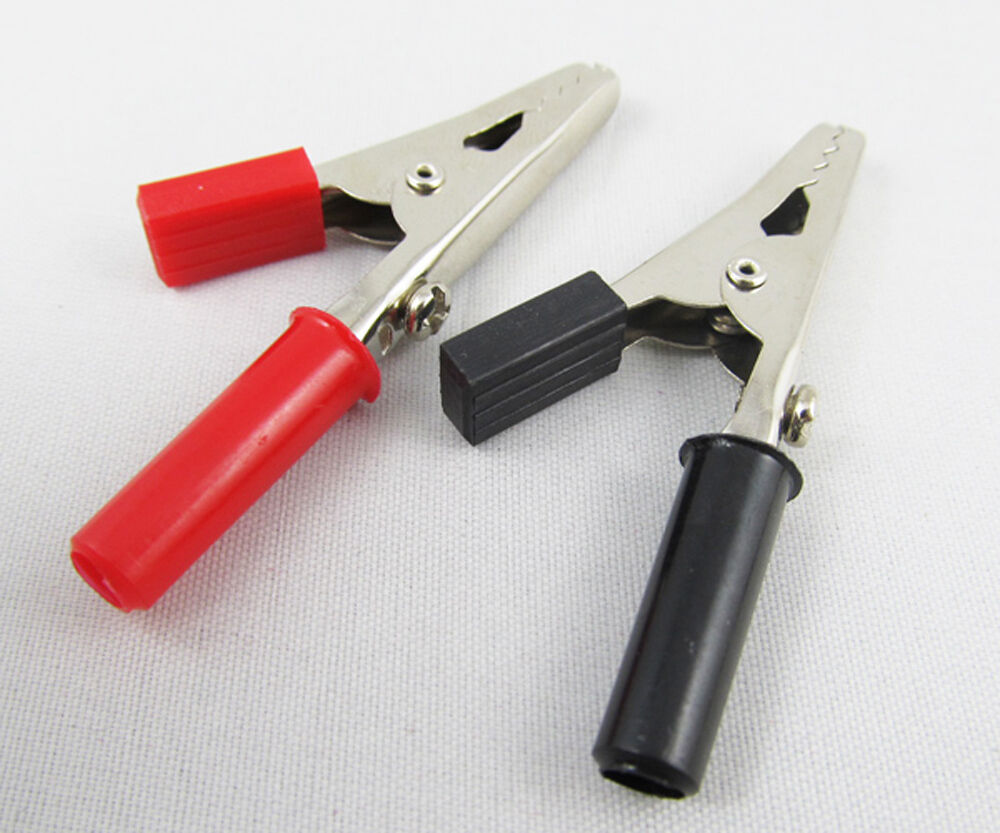 100pcs 55mm Plastic Insulated Alligator Clip to 4mm Banana Female Test Adapter