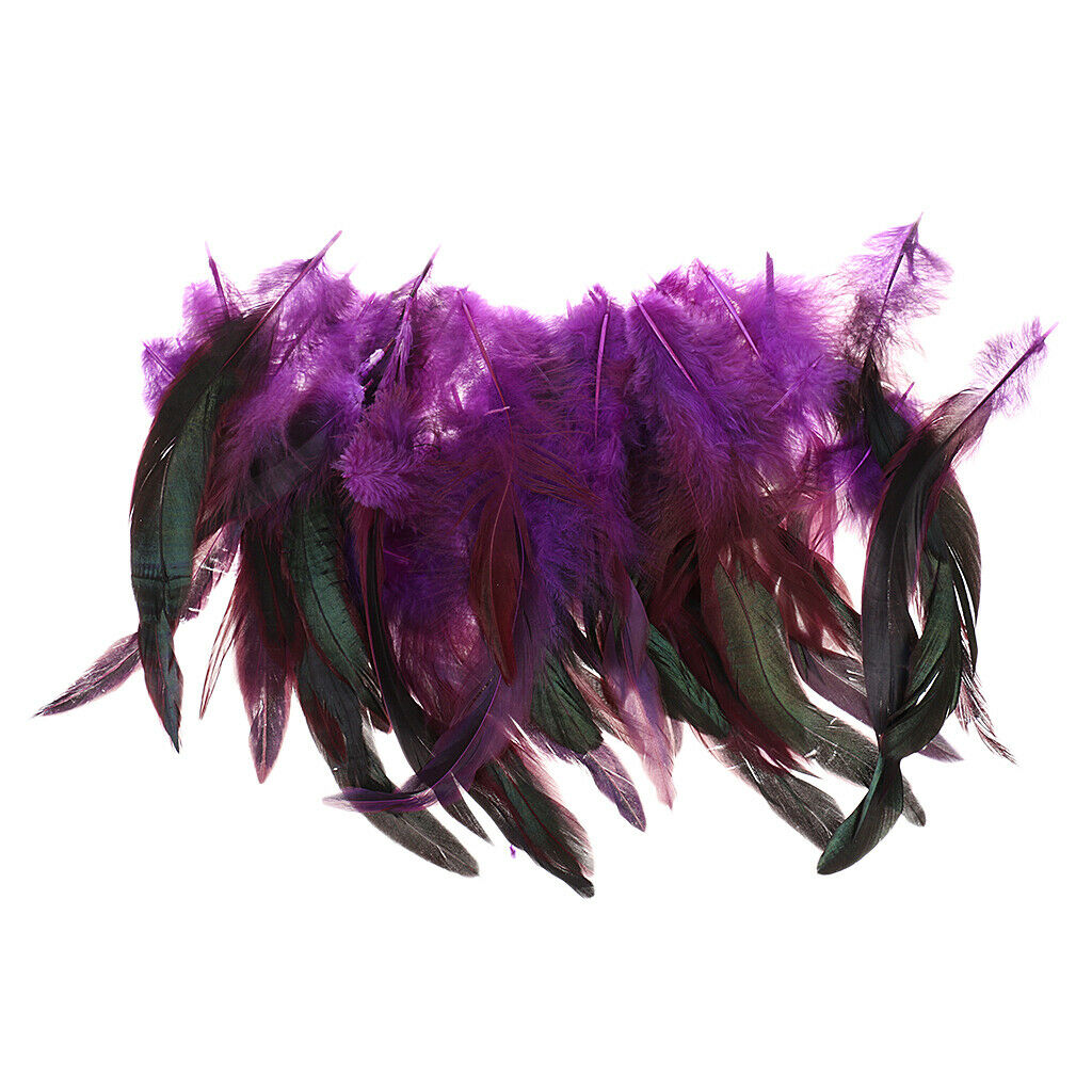 Prettyia 50pcs Beautiful Rooster Feathers 12-18cm / 5-7inch Purple