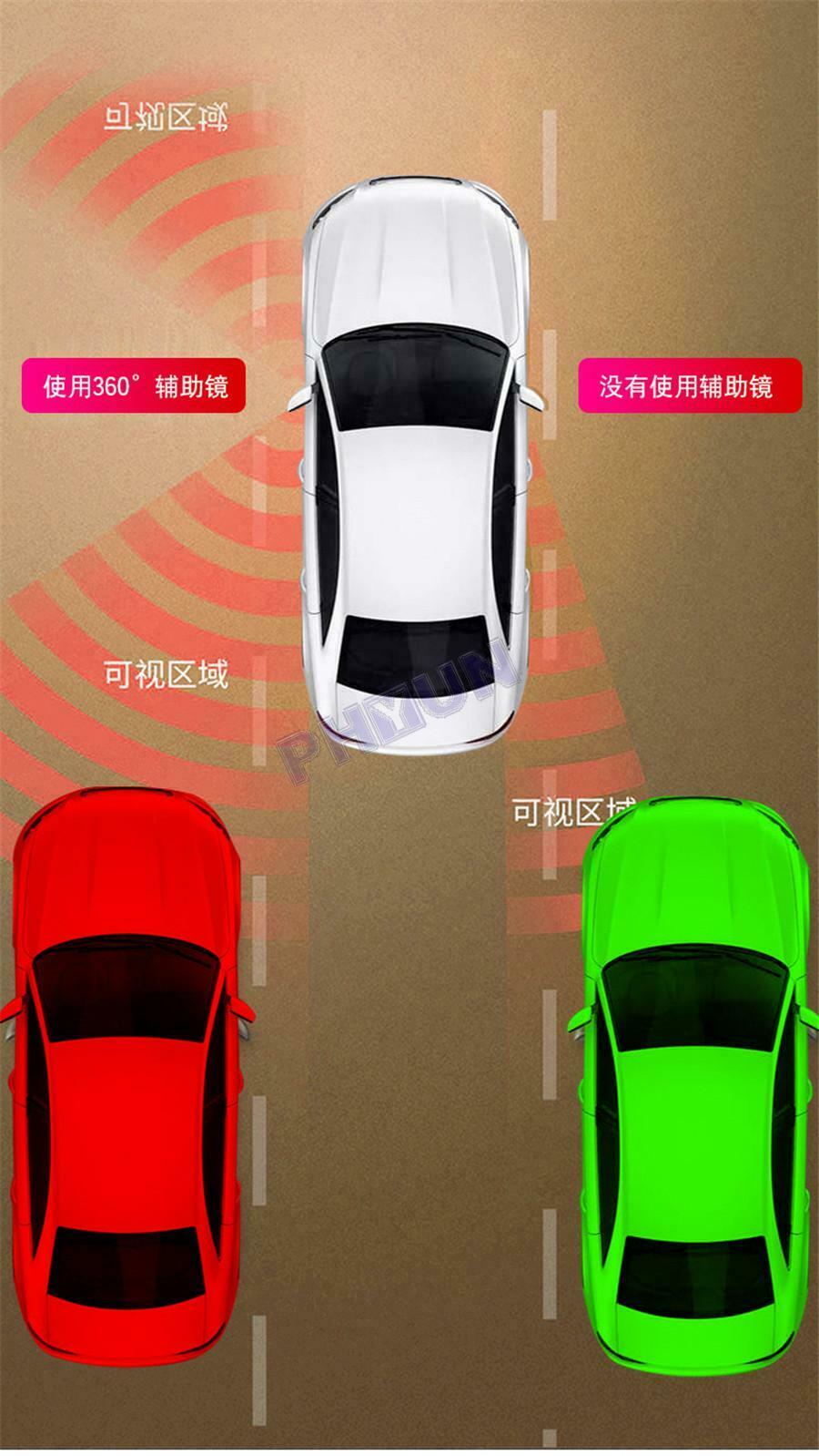 Car Right Side Mirror & Blind Spot Mirror Wide Angle Mirror Rotation Adjustable