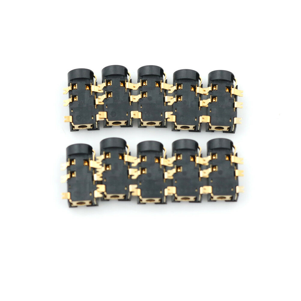 10PCS 2.5mm Female Audio Connector 6 Pin SMT Stereo Phone Jack PCB PJ J gmJ Xz