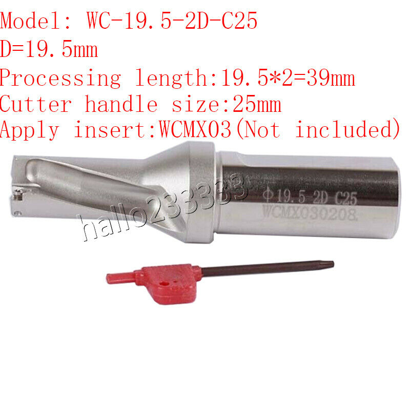 WPD195-C25-2D U drill/indexable drill/Φ 19.5mm C25-2D For WCMX030208FN insert