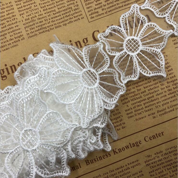 2 Yards Organza embroidery lace Decorative Sewing clothing curtain craft Lace
