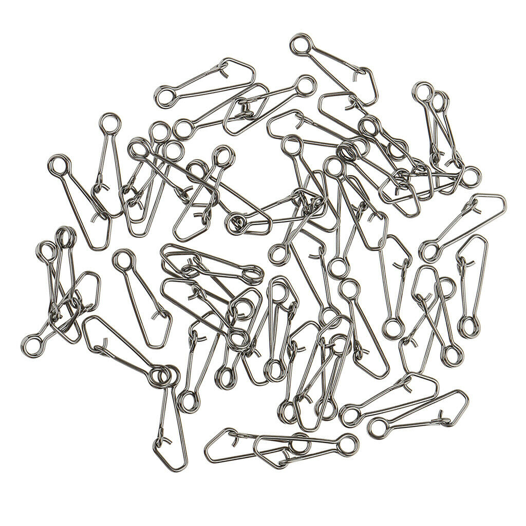 50 Pieces Fishing Snap Connectors Hooked Snap Hook Connector Terminal Tackle