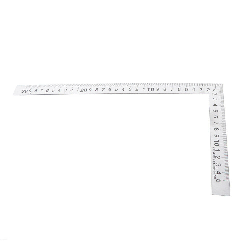 90 Degree Stainless Steel Try Square Measurement Ruler Carpenter Tool