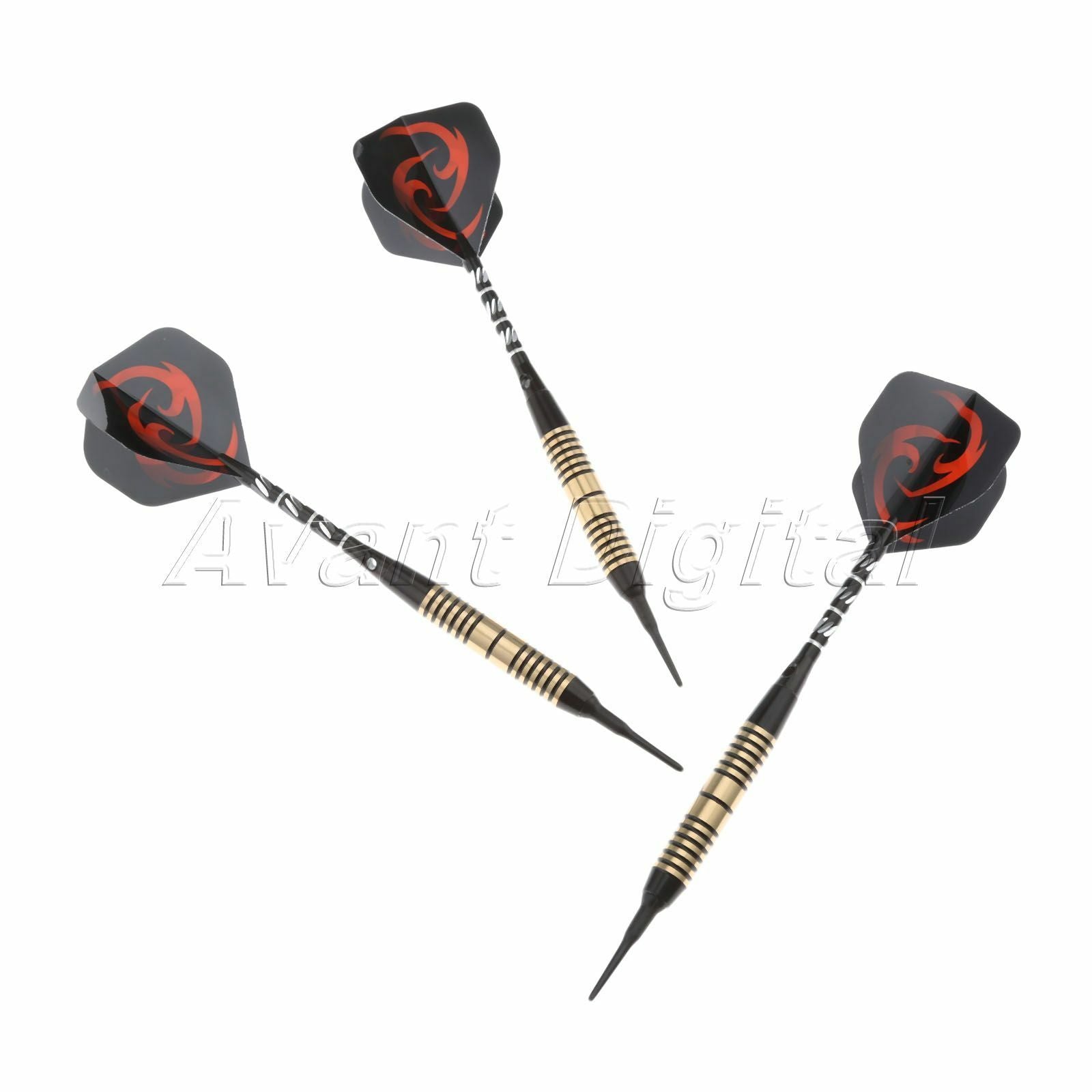 3 Pcs Of Plastic Soft Tip Darts Brass Barrel 18 Grams For Electronic Dartboard