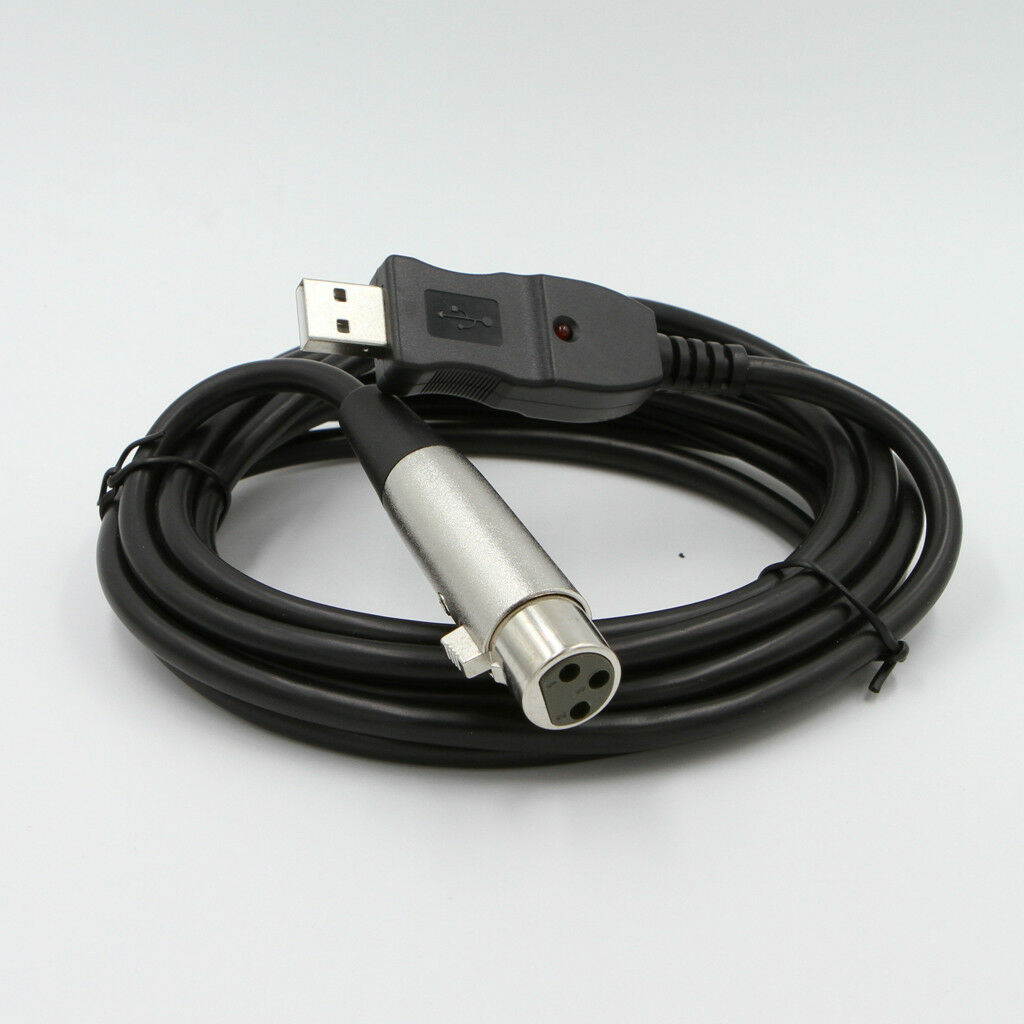 USB 2.0 Male MIC Link Adapter to 3 Pin XLR Female for Recording Karaoke