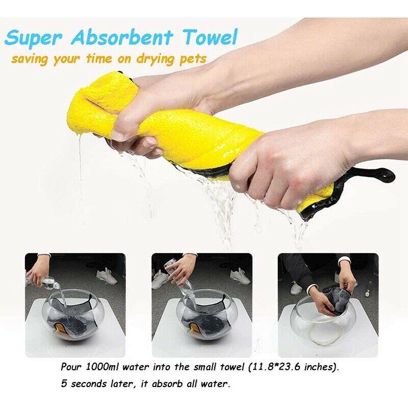 Dog Bath Towel - Super Absorbent Microfiber Dog Towel for Small Medium LargeV2M4