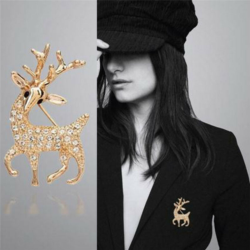 High Quality Exquisite Sika Deer Brooches Shining Rhinestone Pins Jewel N mi Tt