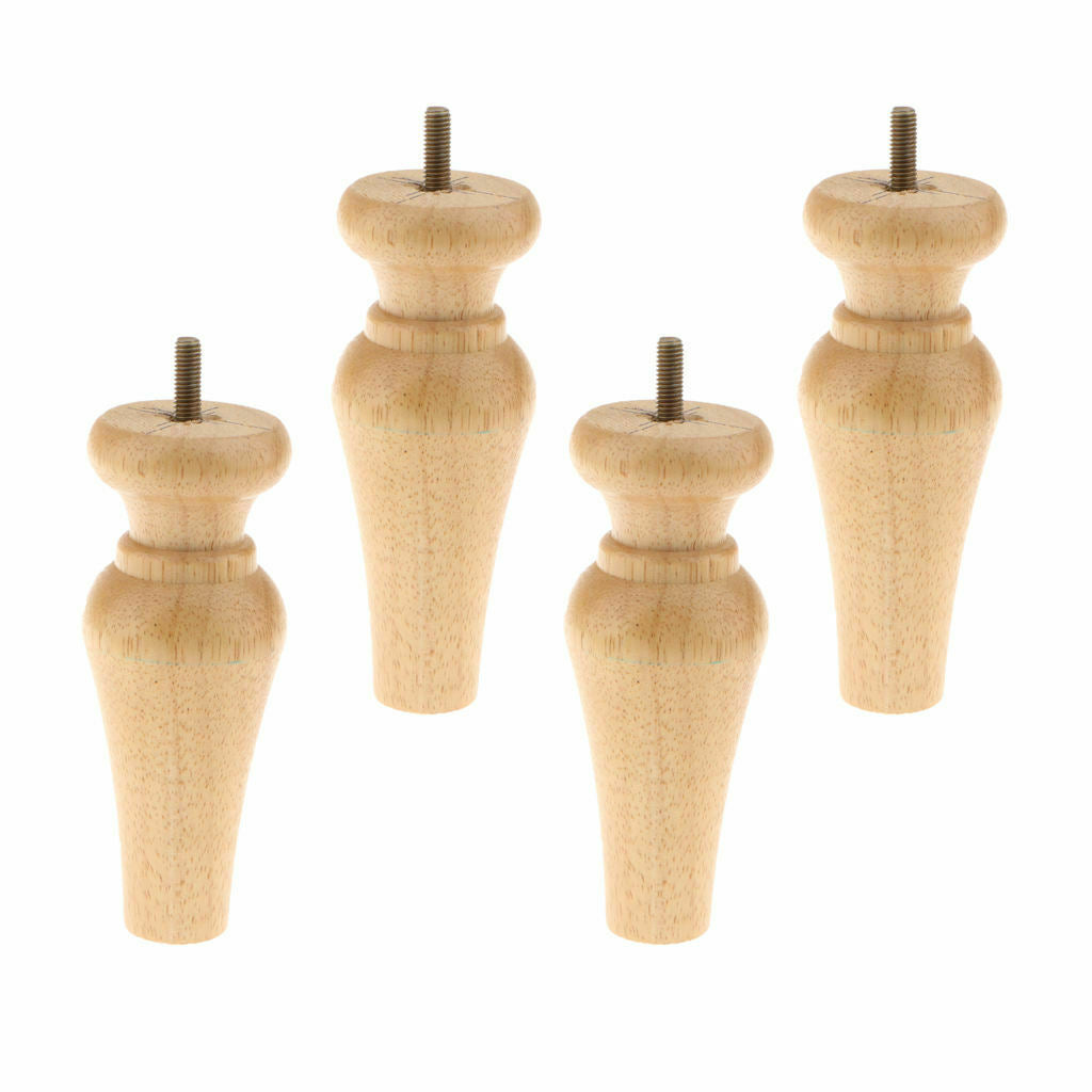 4 Pieces Solid Wooden Sofa Legs  Raisers Extension - Burlywood