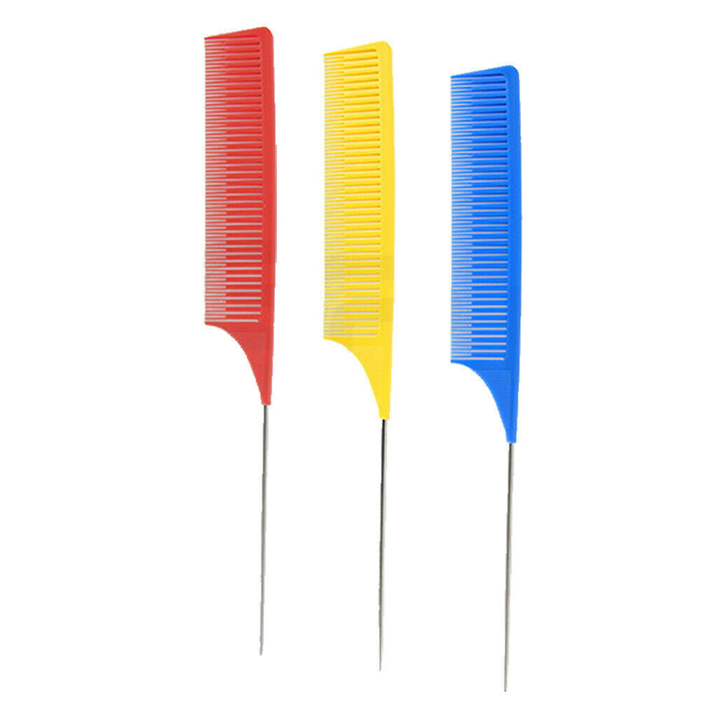 3Pcs Sectioning Weaving Highlighting Foiling Hair Combs Highlight Hair Combs