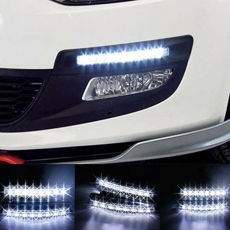 2PCS 12V 6 LED Daytime Running Light DRL Car Fog Day Driving Lamp Lights Kit Lt
